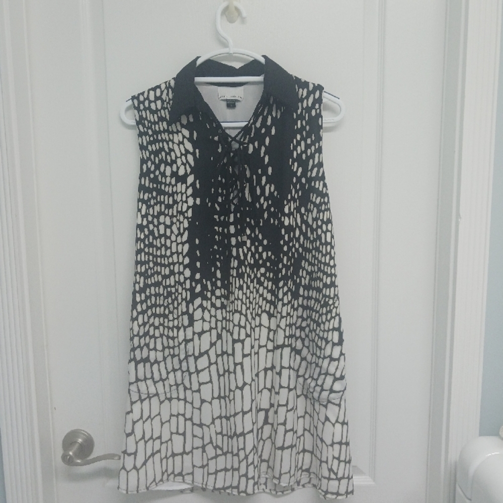 Black and White Sleeveless Dress
